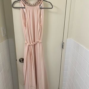 Badgley Mischka blush maxi dress
